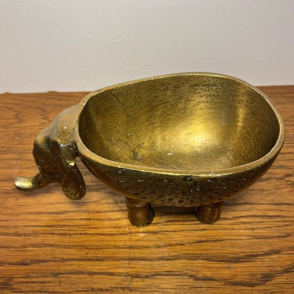 Anthropologie Ezzie Elephant Planter Gilded Succulent House Plants - Picture 7 of 12